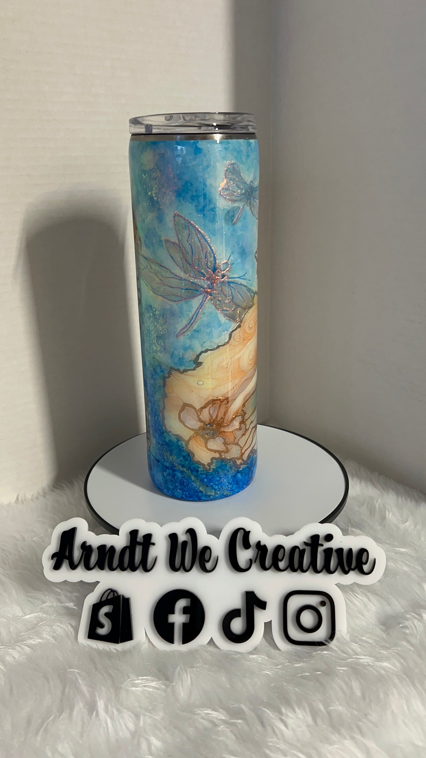 Ready to Ship - 30oz Skinny Tumbler (Fairy with Dragonfly)