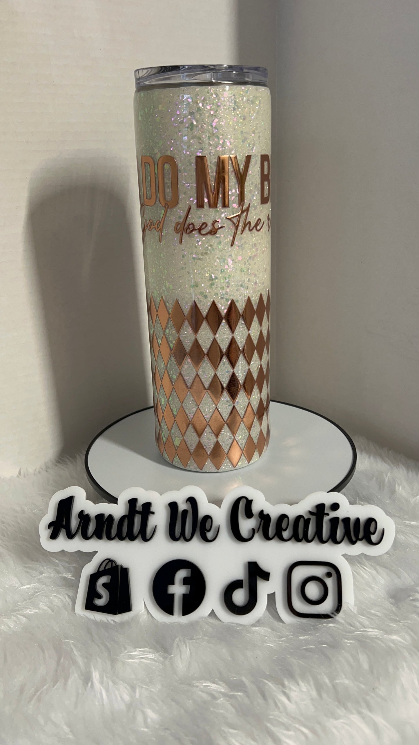 Ready to Ship - 30oz Skinny Tumbler (I Do My Best God Does the Rest)