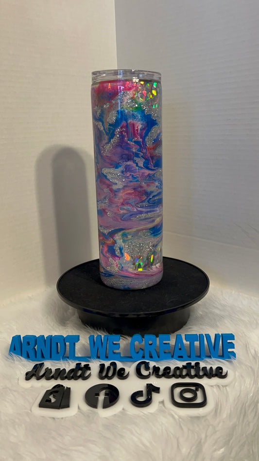 Ready to Ship - 30oz Skinny Tumbler (Alcohol Ink Swirl)