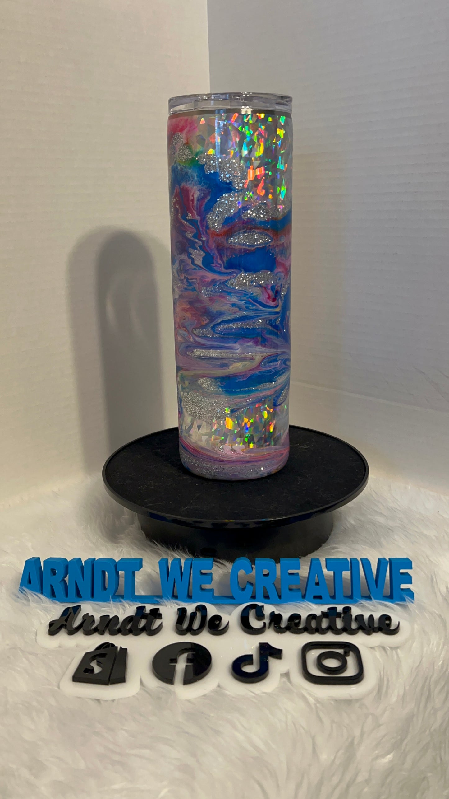 Ready to Ship - 30oz Skinny Tumbler (Alcohol Ink Swirl)
