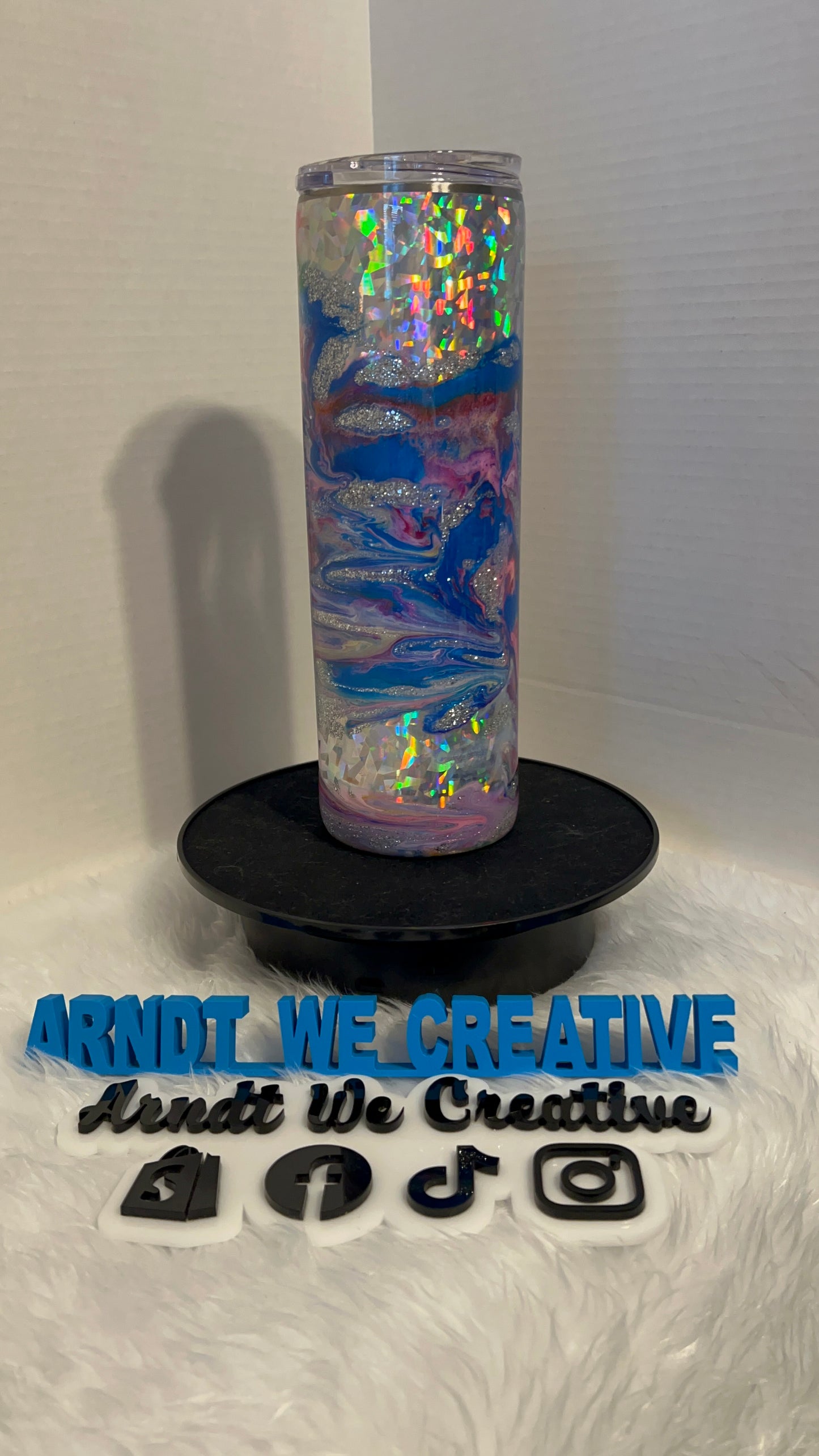 Ready to Ship - 30oz Skinny Tumbler (Alcohol Ink Swirl)