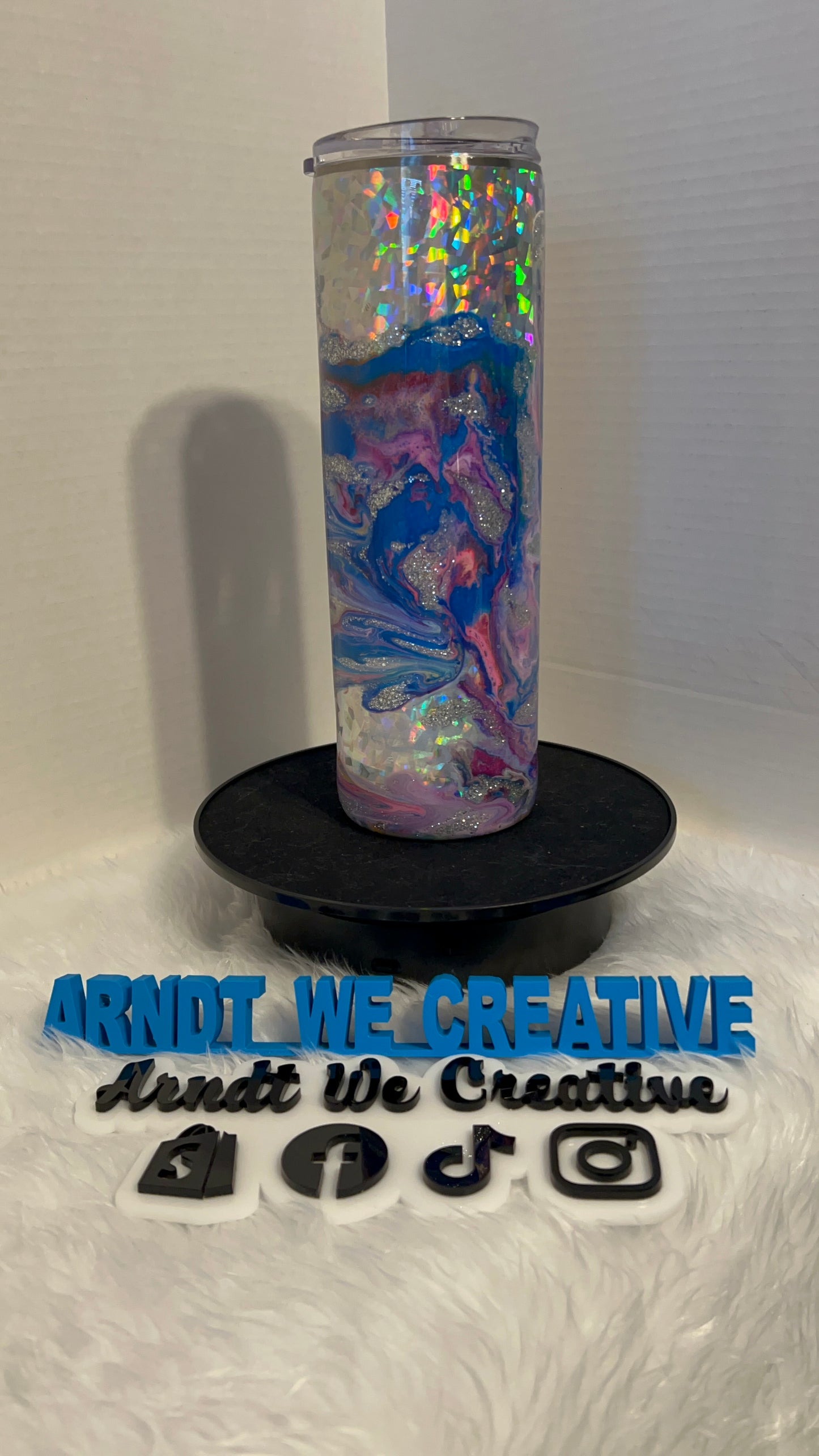 Ready to Ship - 30oz Skinny Tumbler (Alcohol Ink Swirl)