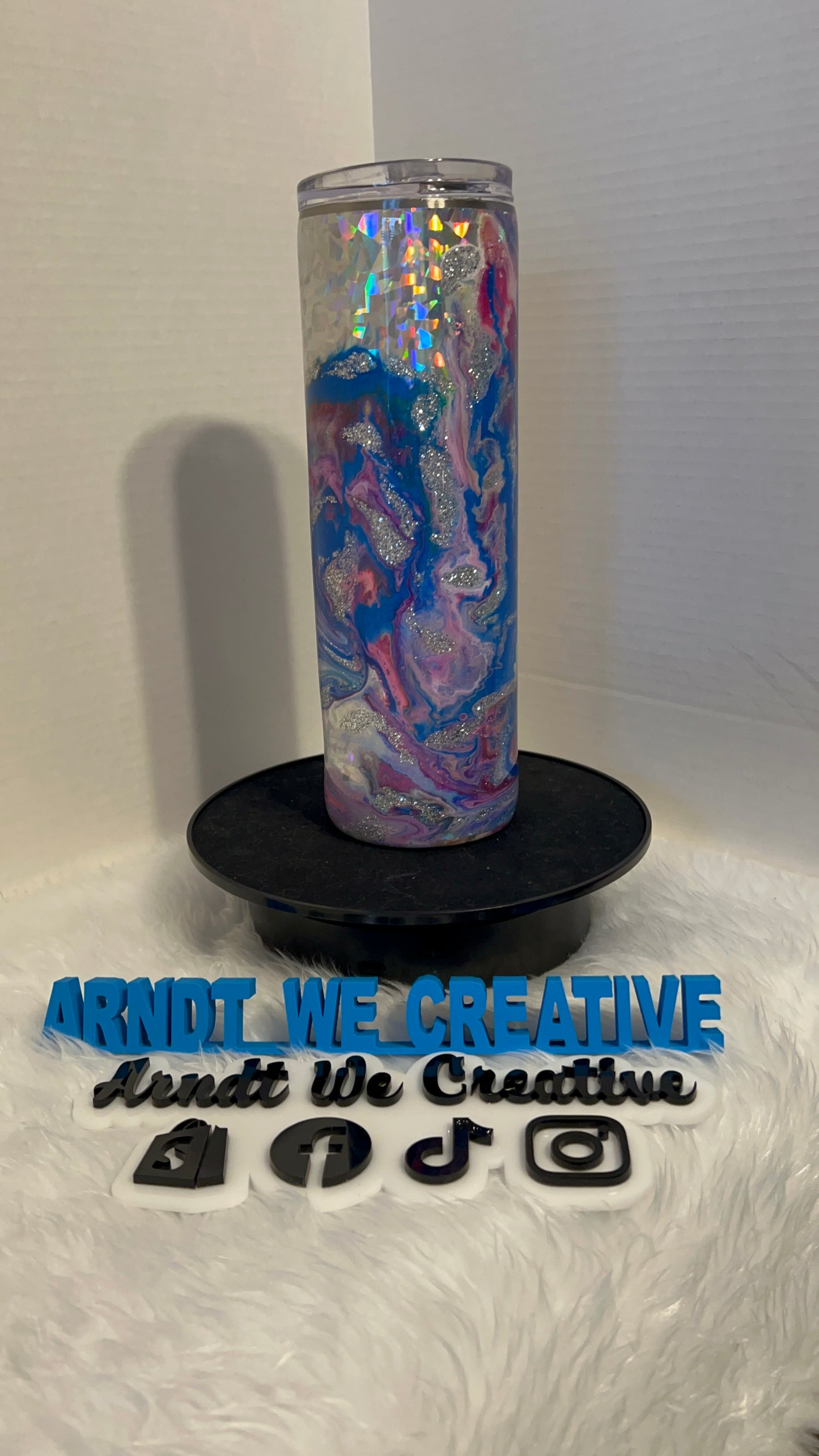 Ready to Ship - 30oz Skinny Tumbler (Alcohol Ink Swirl)