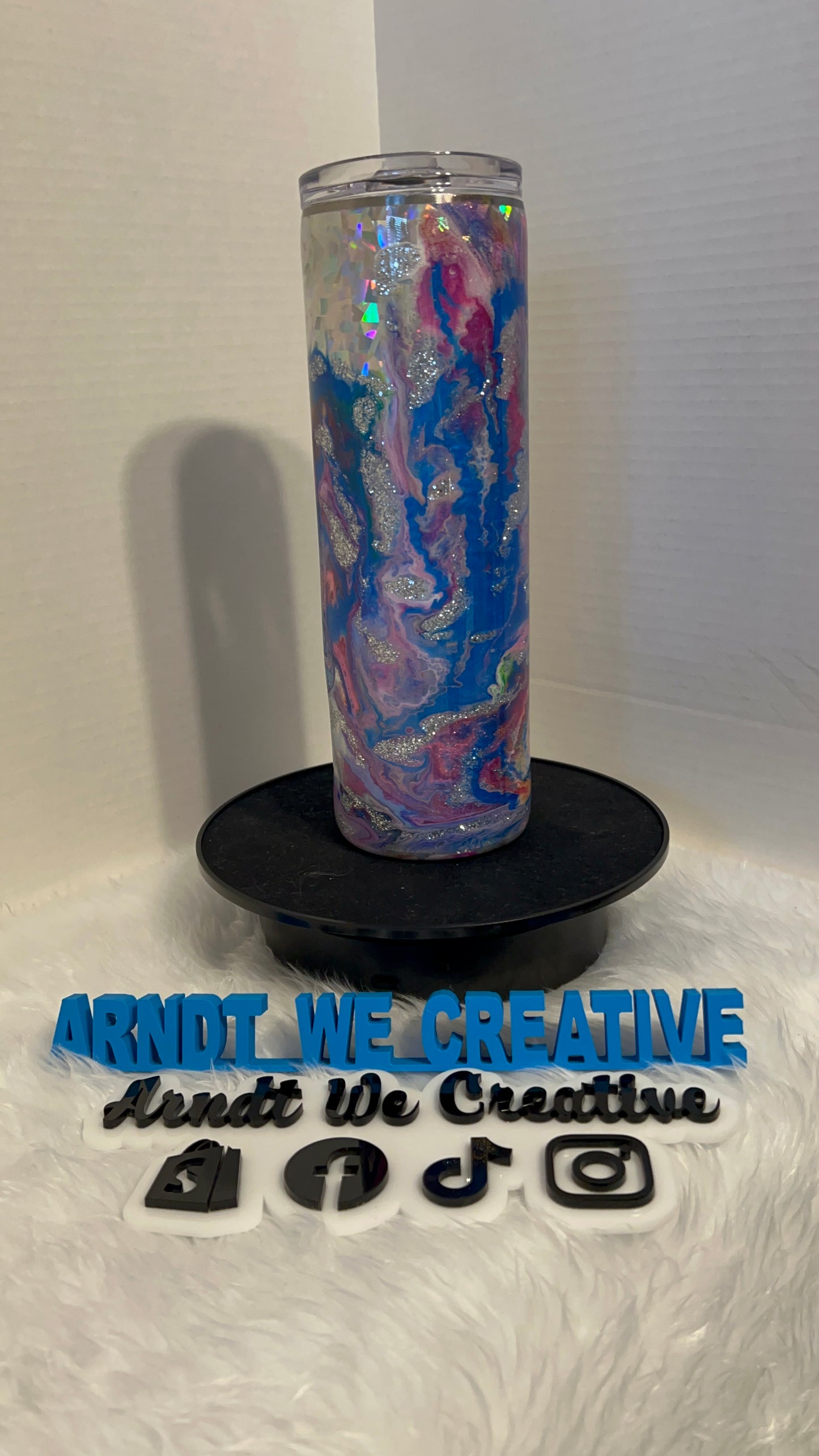 Ready to Ship - 30oz Skinny Tumbler (Alcohol Ink Swirl)