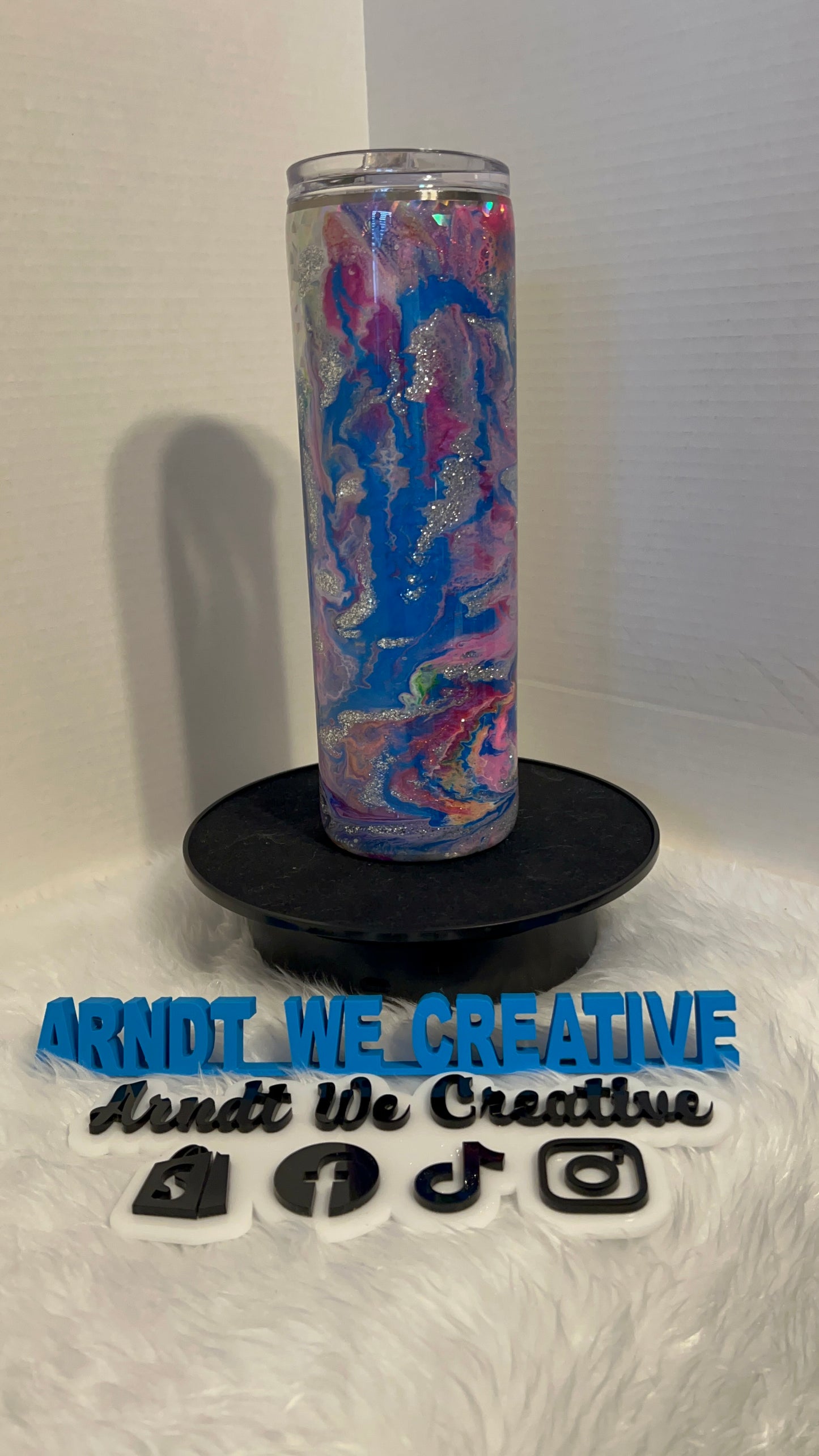 Ready to Ship - 30oz Skinny Tumbler (Alcohol Ink Swirl)