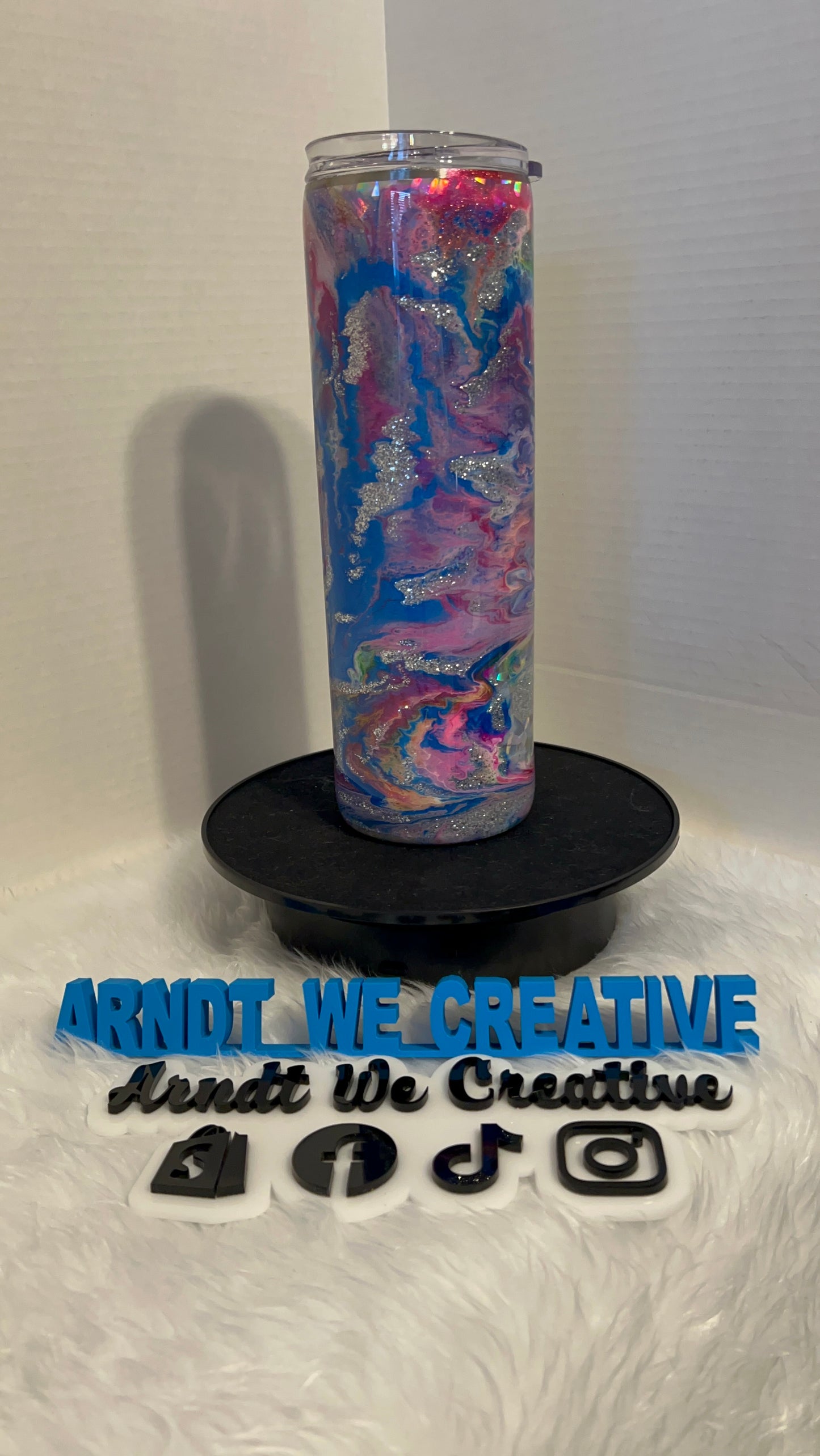 Ready to Ship - 30oz Skinny Tumbler (Alcohol Ink Swirl)