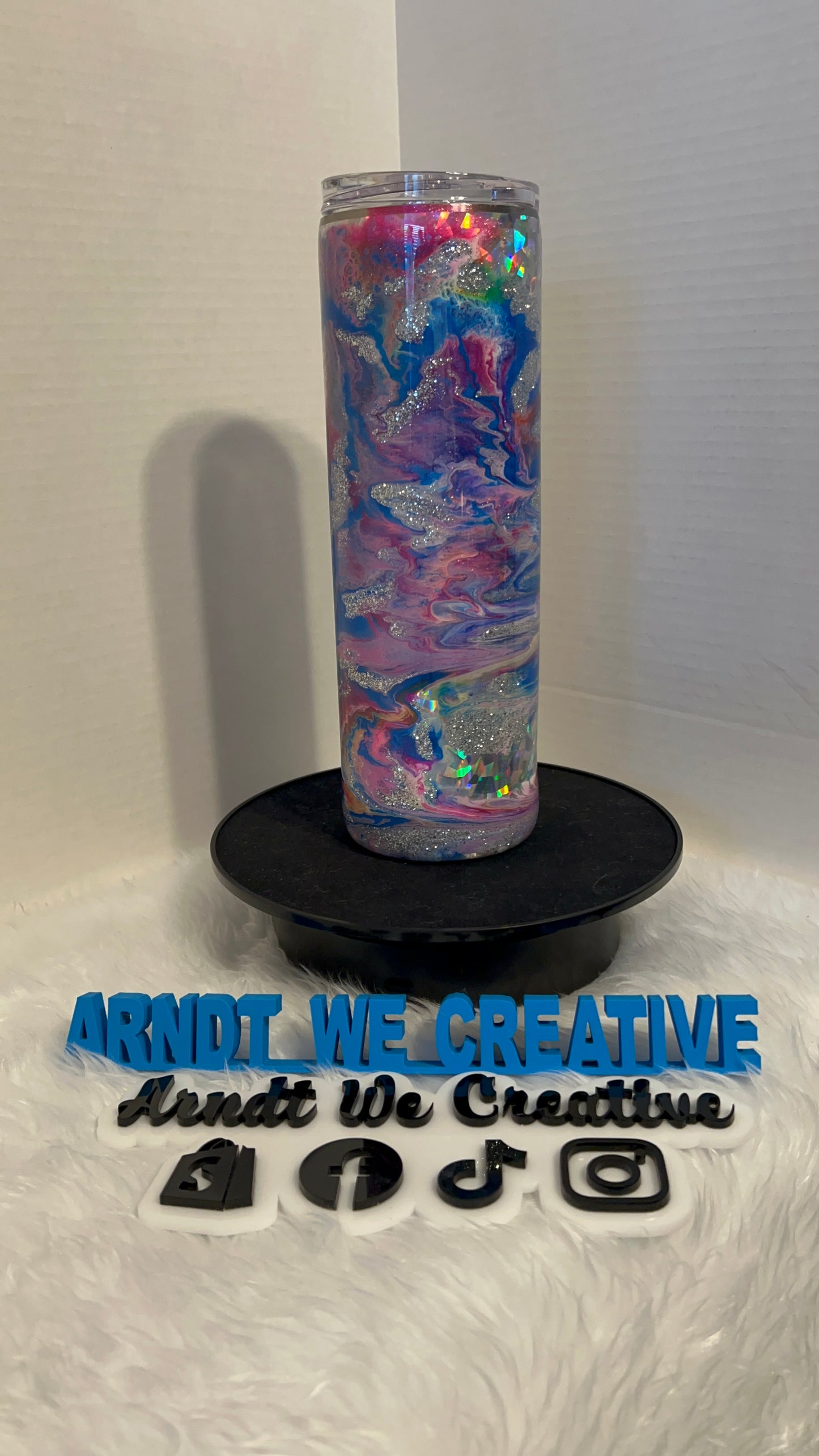 Ready to Ship - 30oz Skinny Tumbler (Alcohol Ink Swirl)