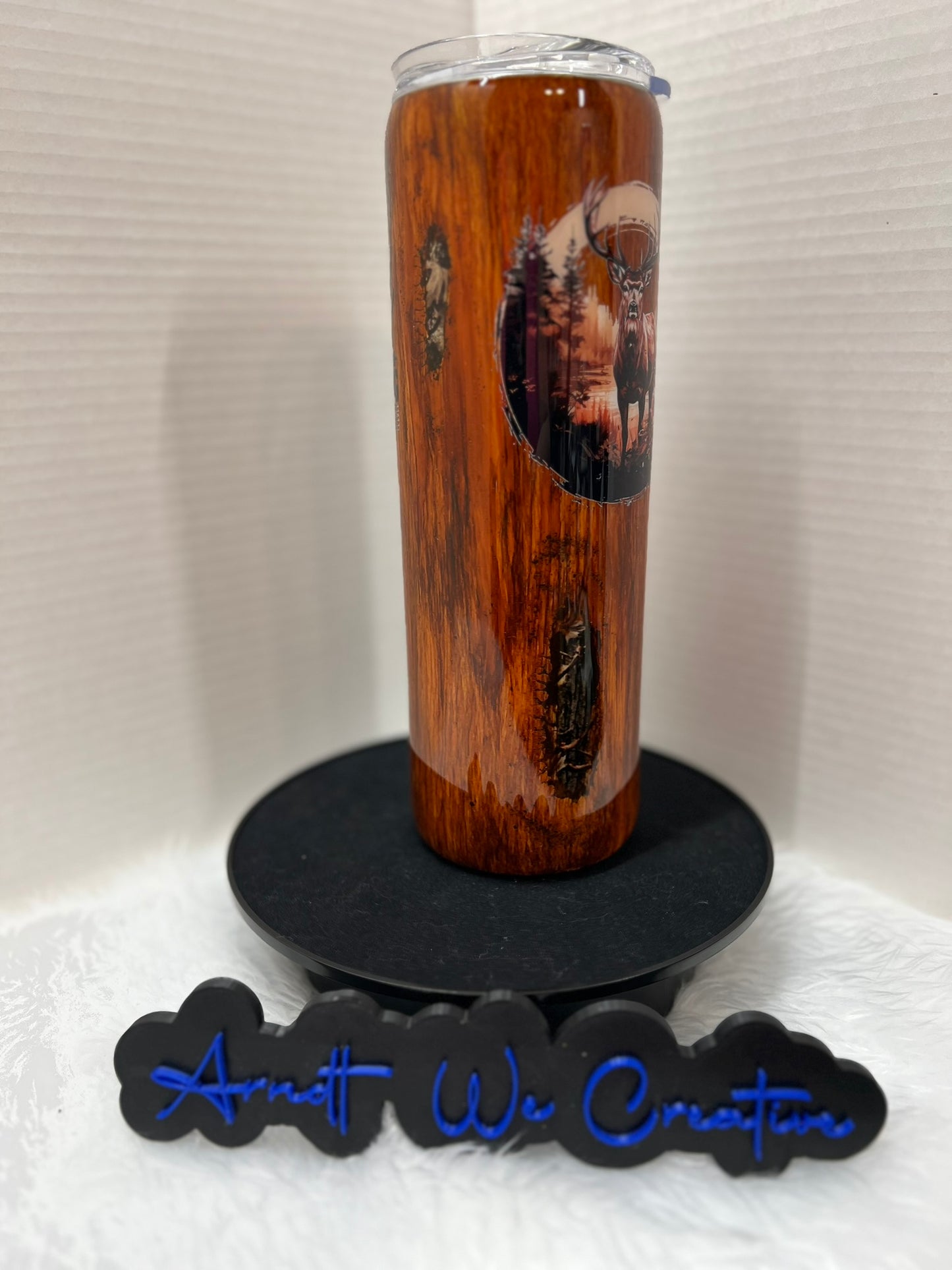 Ready to Ship - 30oz Skinny Tumbler (Woodgrain Deer)