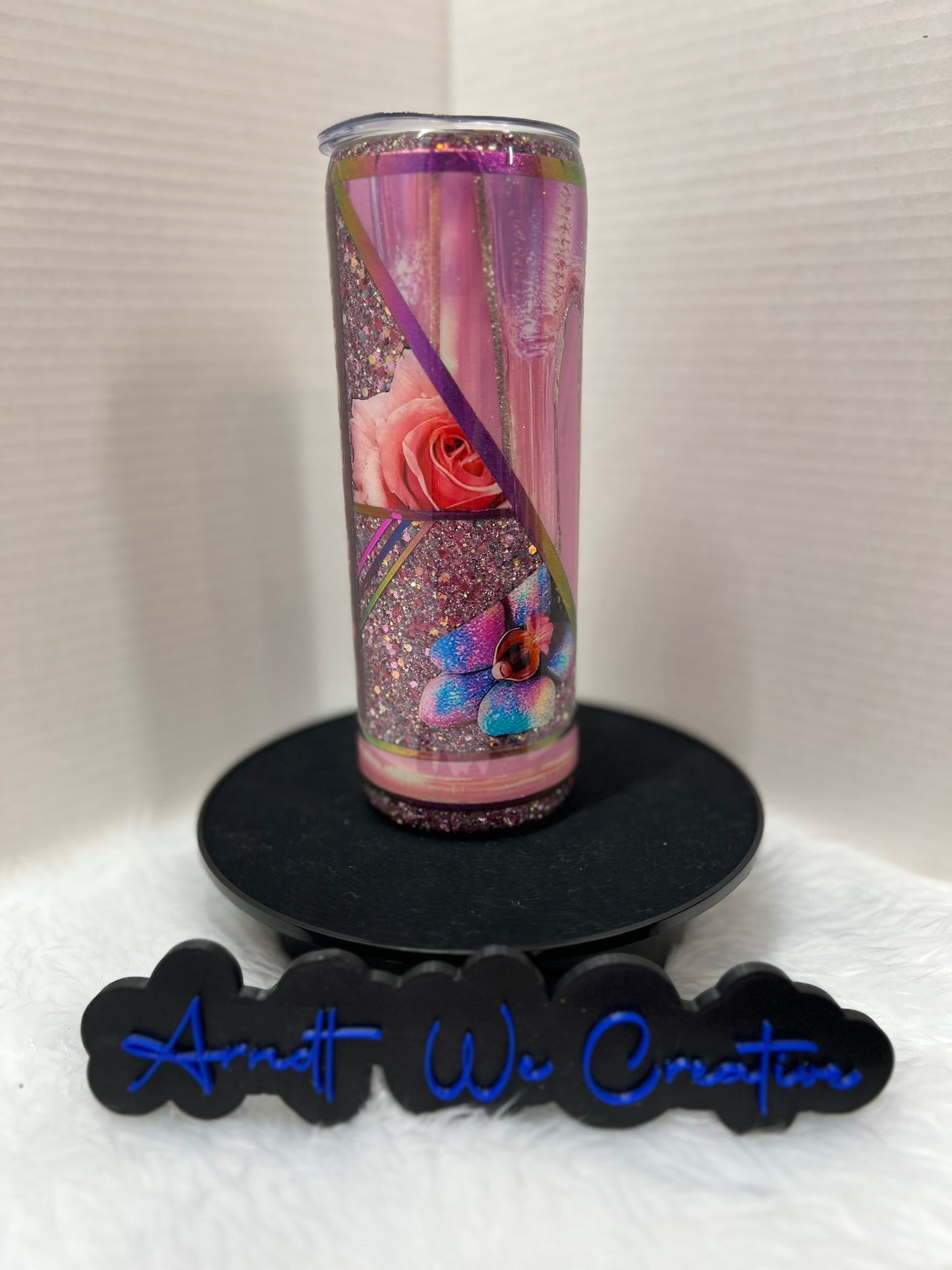 Ready to Ship - 20oz Skinny Tumbler (Pink Abstract)