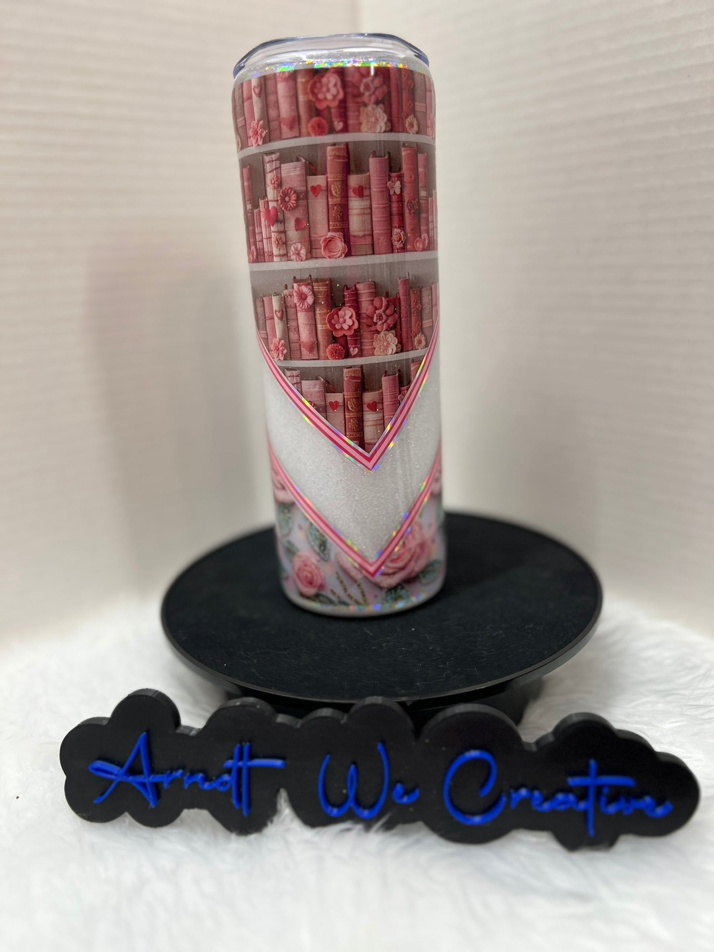 Ready to Ship - 20oz Skinny Tumbler (Books & Flowers)