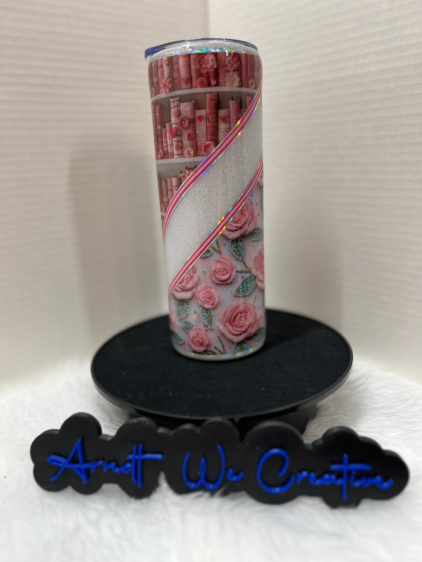 Ready to Ship - 20oz Skinny Tumbler (Books & Flowers)