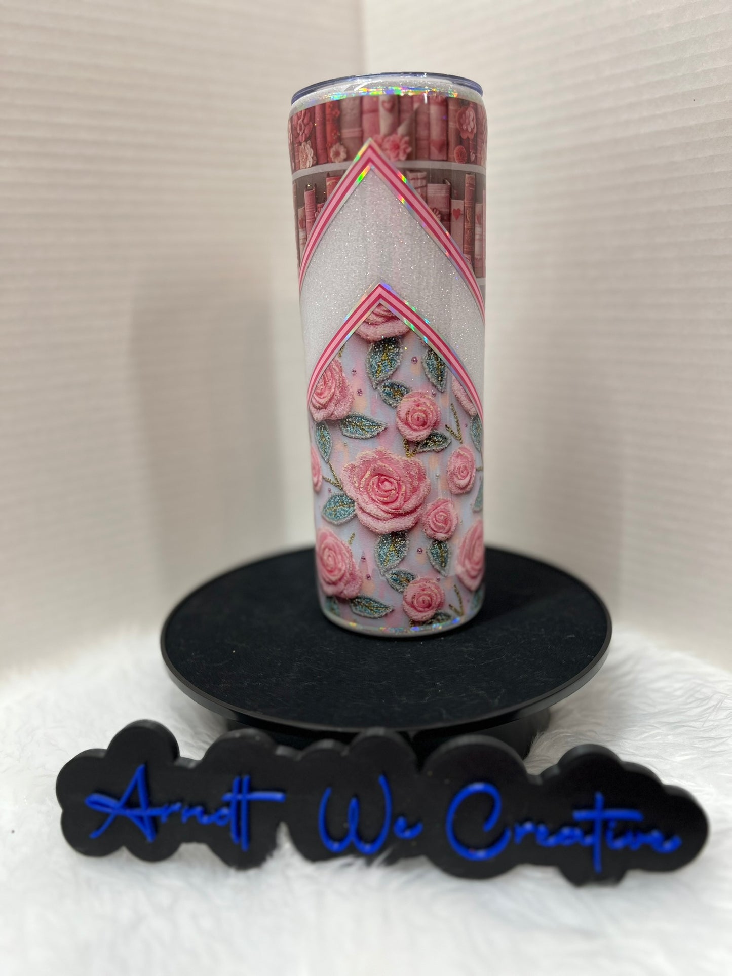 Ready to Ship - 20oz Skinny Tumbler (Books & Flowers)