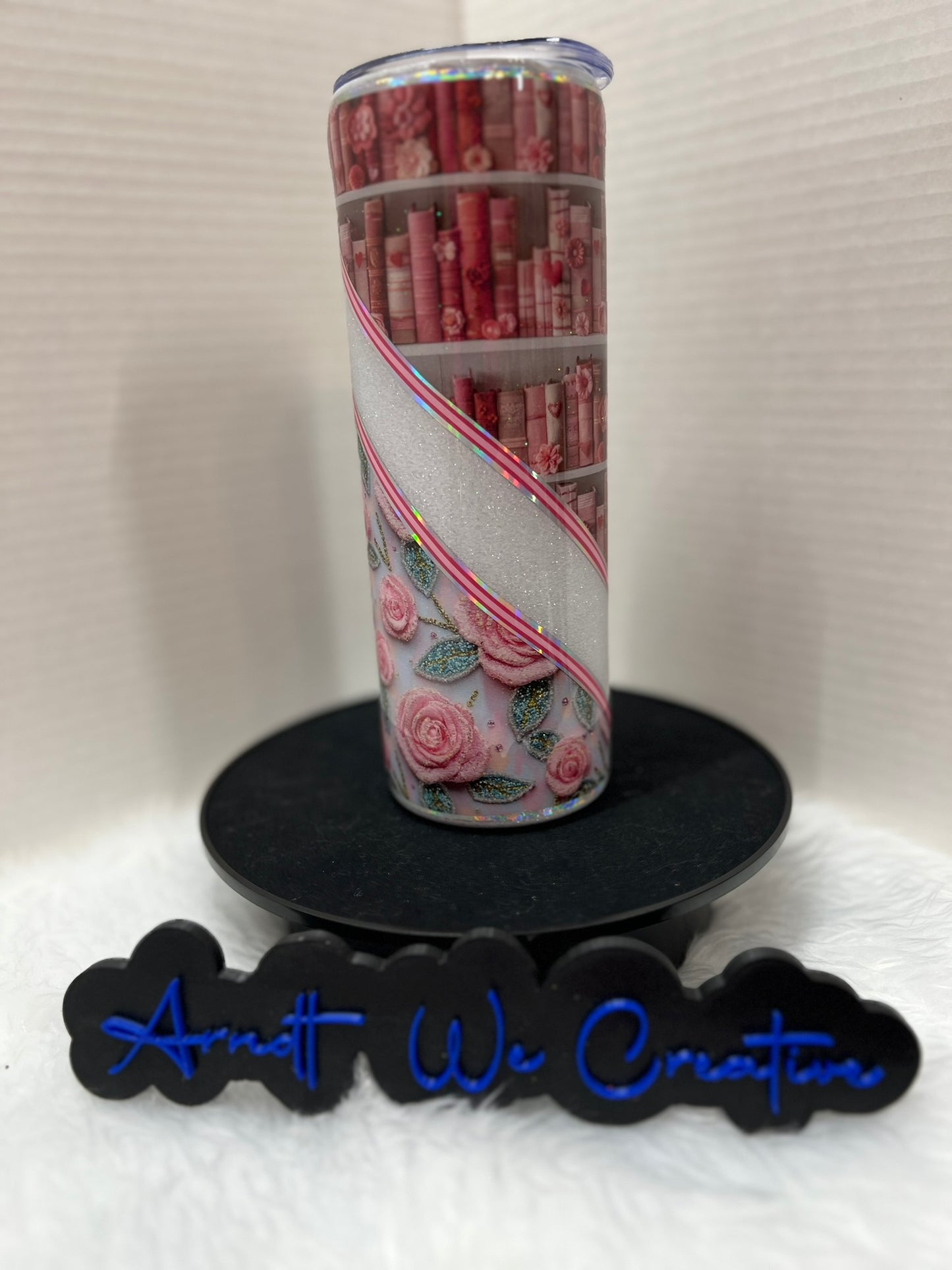 Ready to Ship - 20oz Skinny Tumbler (Books & Flowers)
