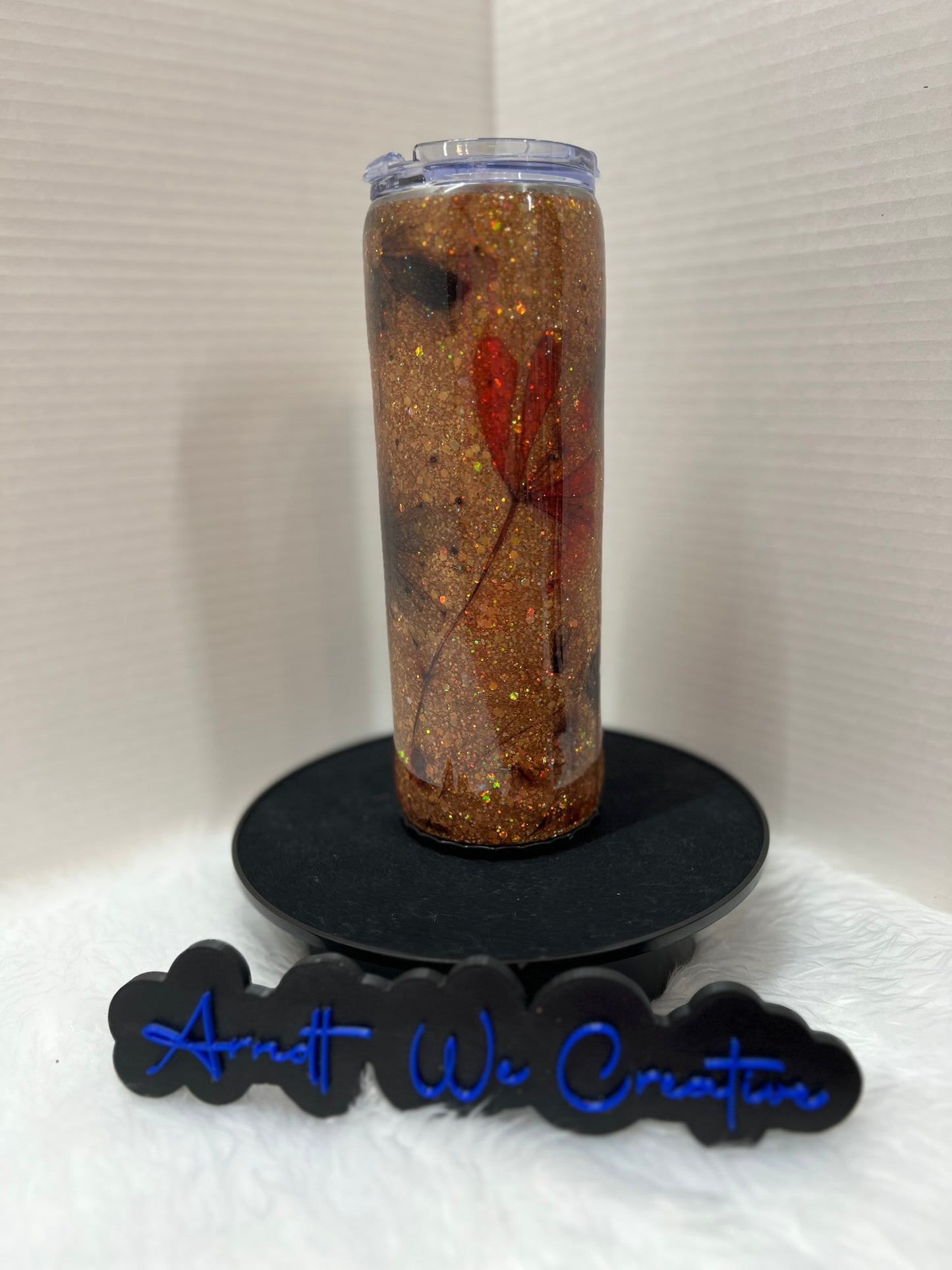 Ready to Ship - 20oz Skinny Tumbler (Copper Flowers [Lighted])