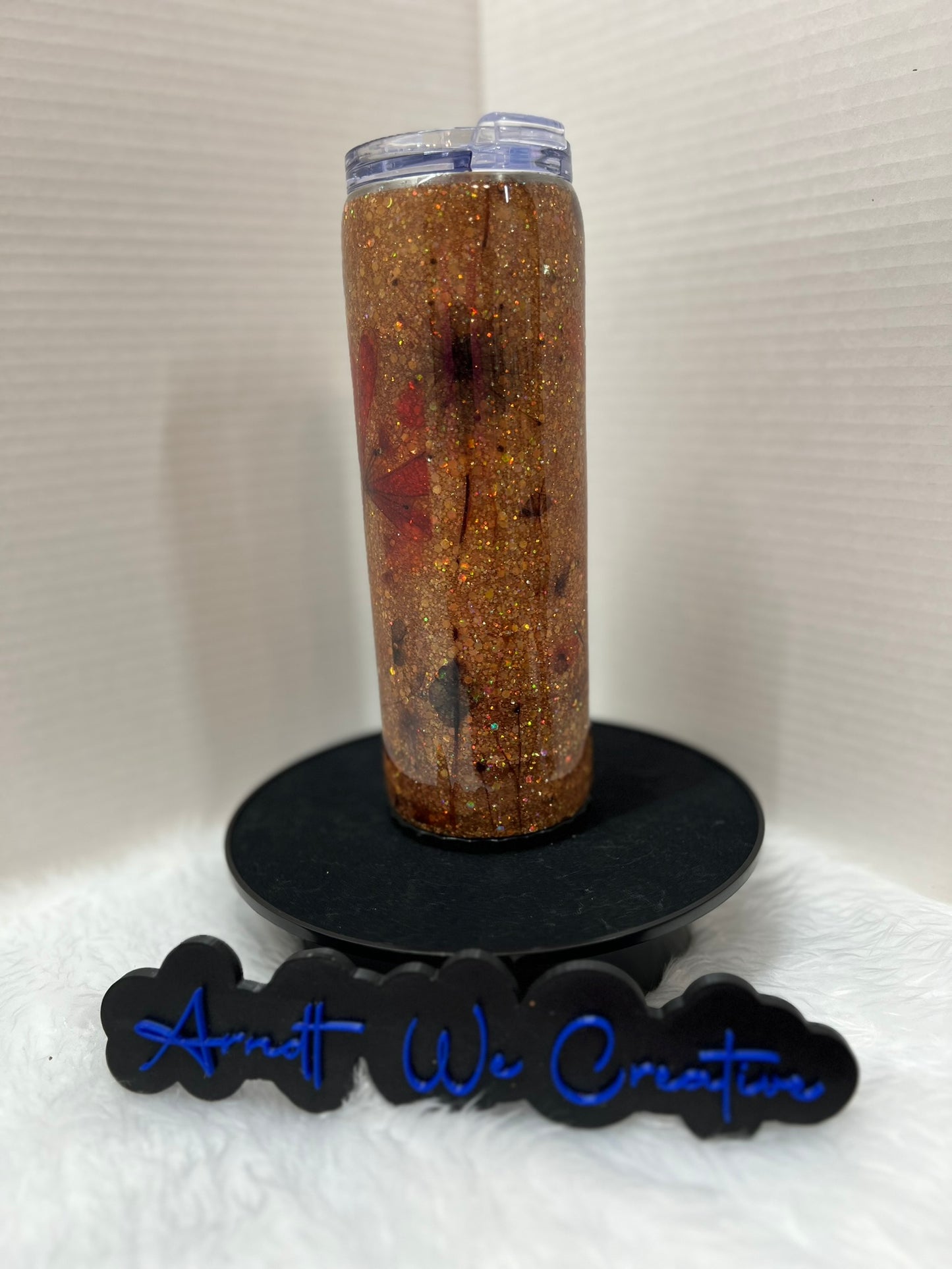 Ready to Ship - 20oz Skinny Tumbler (Copper Flowers [Lighted])