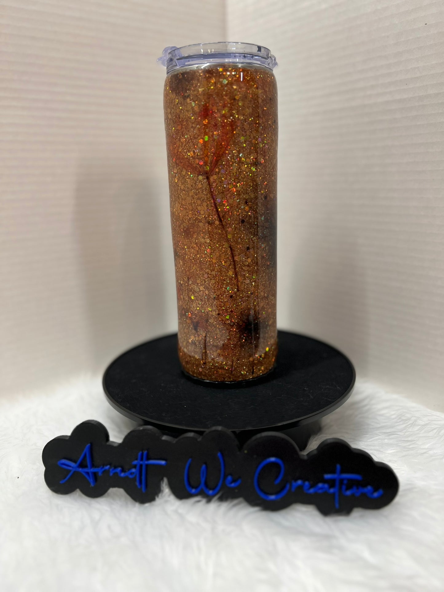 Ready to Ship - 20oz Skinny Tumbler (Copper Flowers [Lighted])