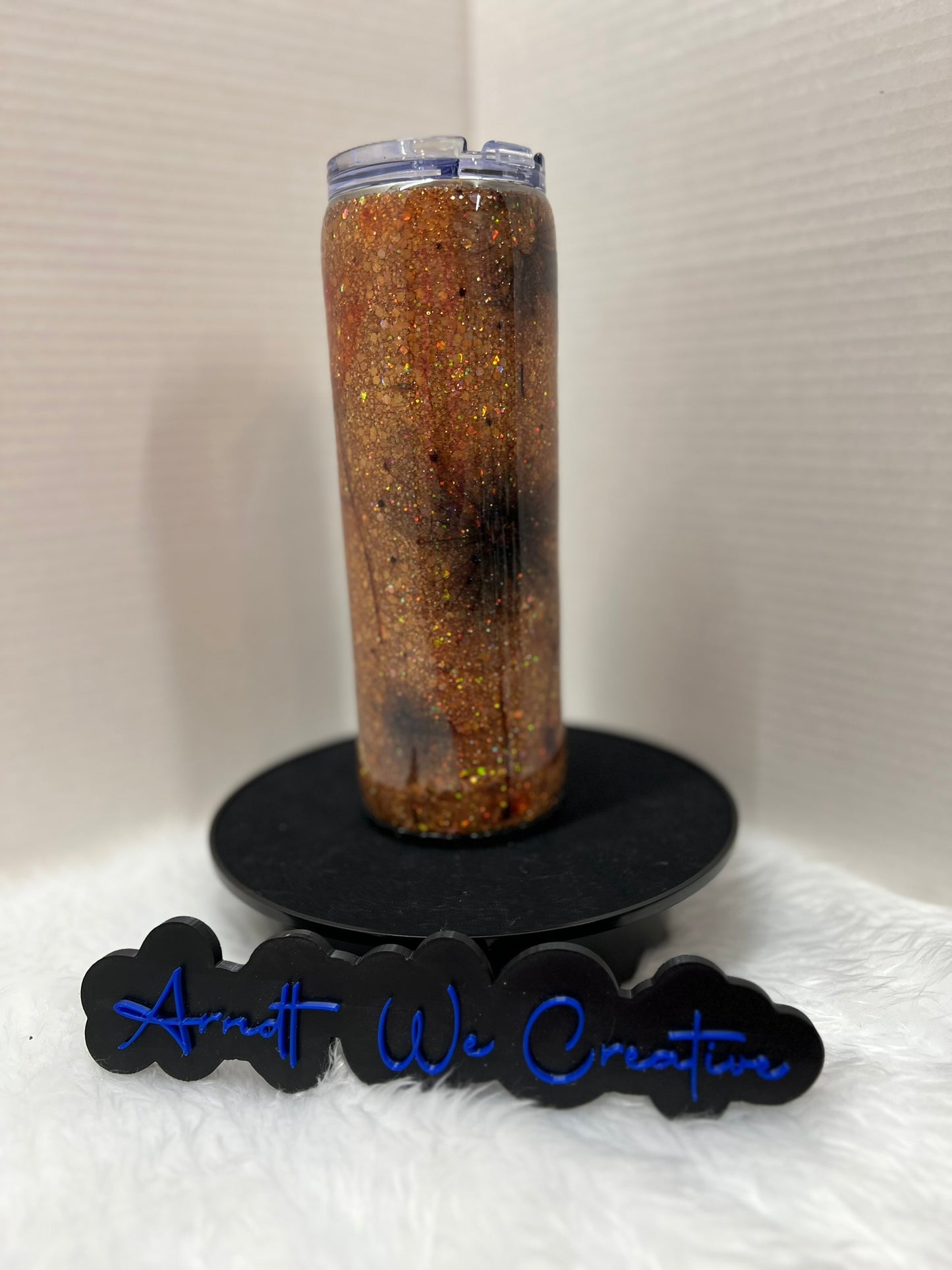 Ready to Ship - 20oz Skinny Tumbler (Copper Flowers [Lighted])