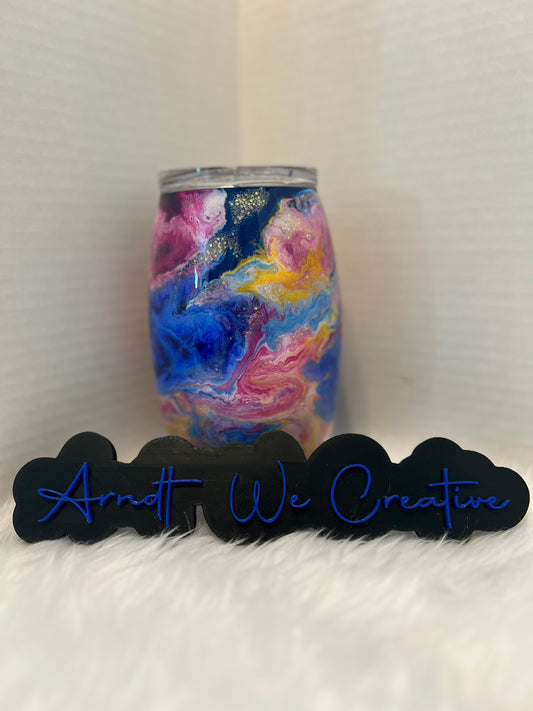 Ready to Ship - 15oz Barrel (Feather Alcohol Ink Swirl)