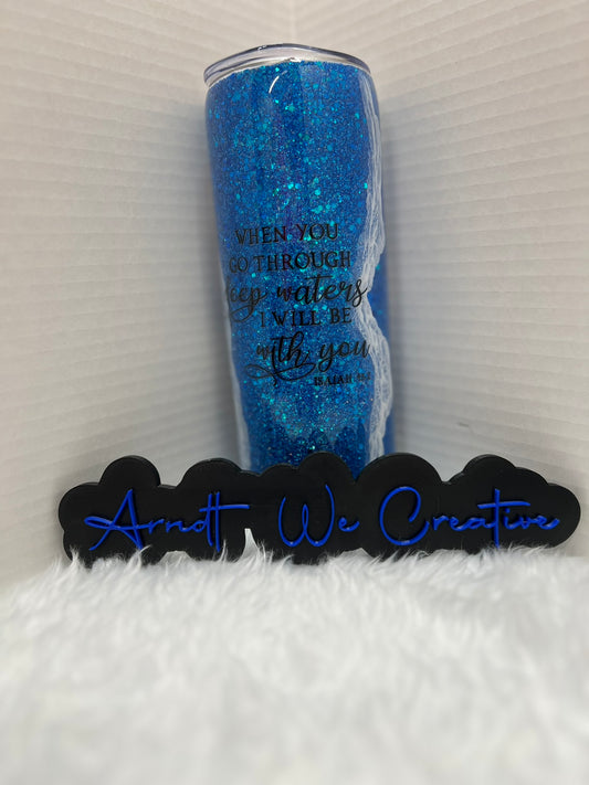 Ready to Ship - 20oz Skinny Tumbler (Beach Faith)