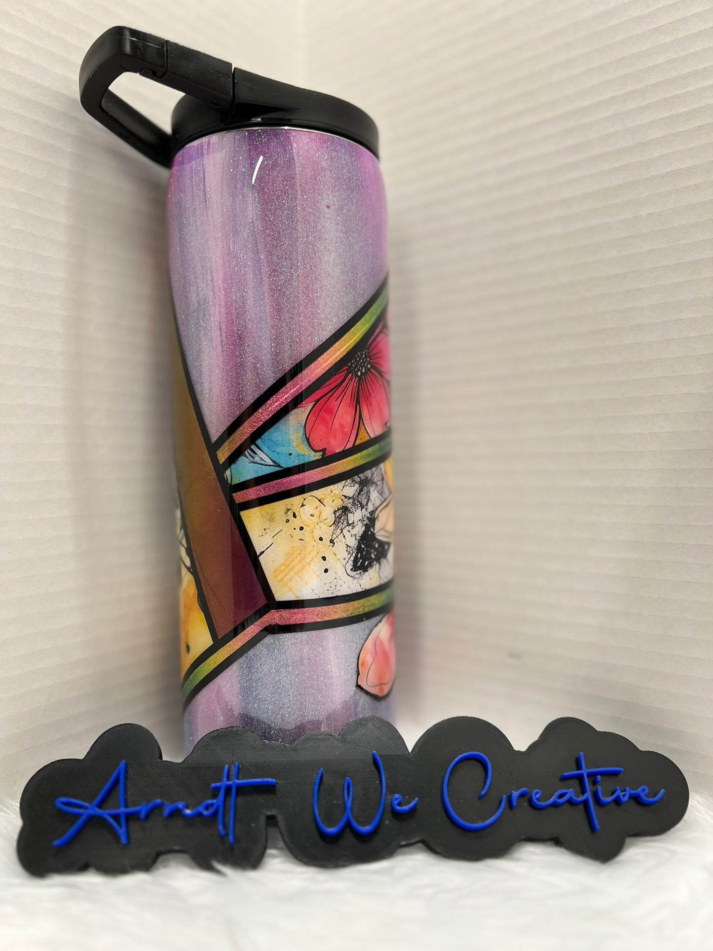 Ready to Ship - 30oz Skinny Tumbler (Abstract Flowers)