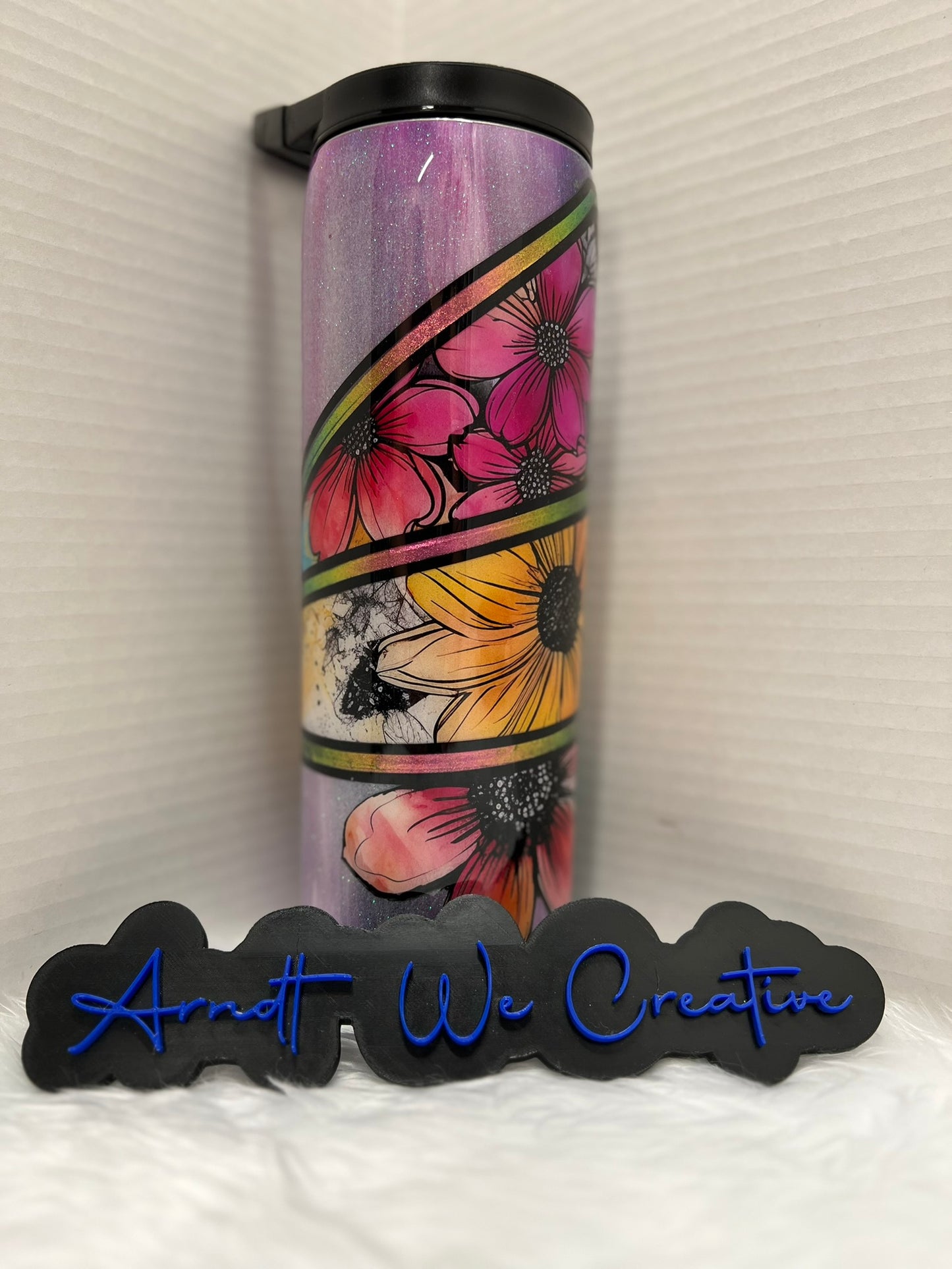 Ready to Ship - 30oz Skinny Tumbler (Abstract Flowers)