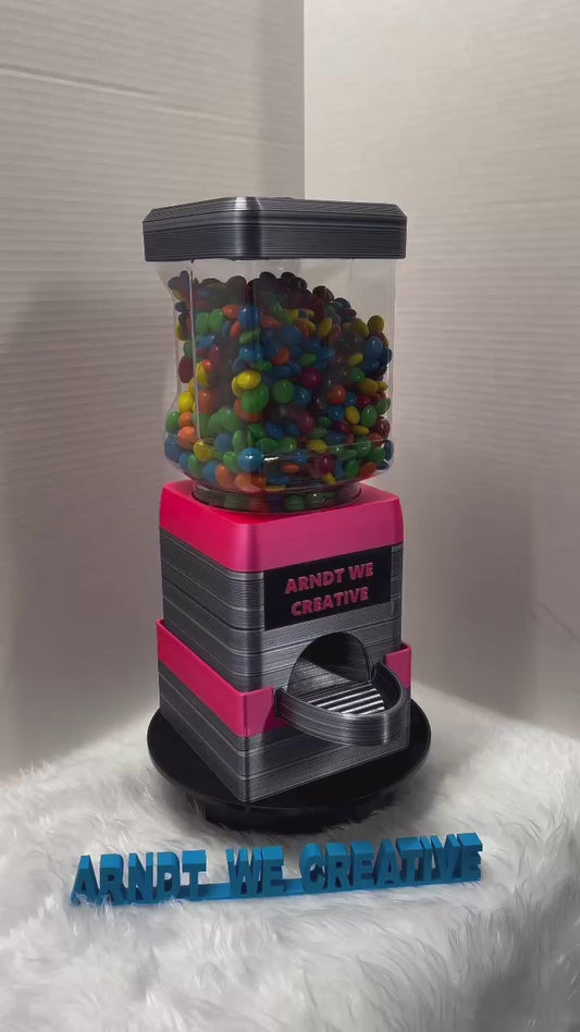 3D Printed Candy Machine (Full Set: riser, lid, plastic jar)